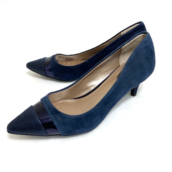 Alfani step n flex Womens Leather Suede shoes size 7M Blue, New - Picture 1 of 8